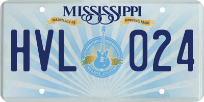 MS license plate HVL024