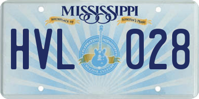 MS license plate HVL028