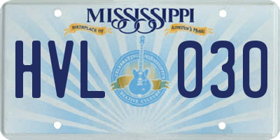 MS license plate HVL030