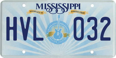 MS license plate HVL032