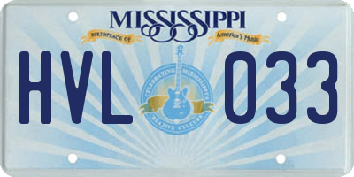 MS license plate HVL033