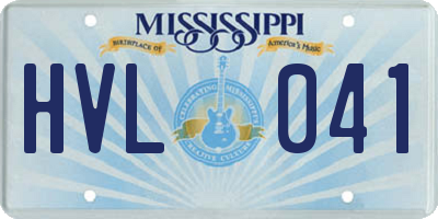 MS license plate HVL041