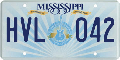 MS license plate HVL042
