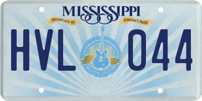MS license plate HVL044