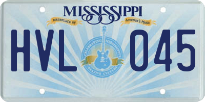 MS license plate HVL045