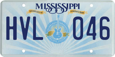MS license plate HVL046