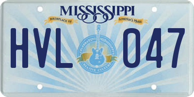 MS license plate HVL047