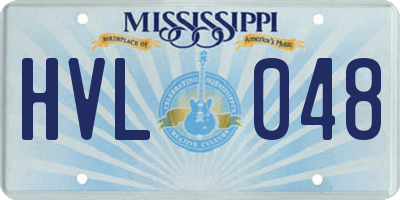 MS license plate HVL048