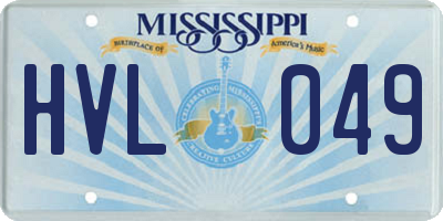 MS license plate HVL049