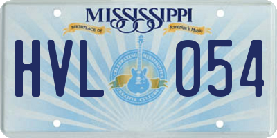 MS license plate HVL054