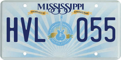 MS license plate HVL055