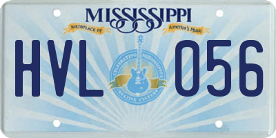 MS license plate HVL056