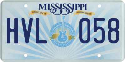 MS license plate HVL058