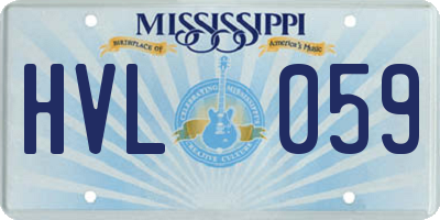MS license plate HVL059