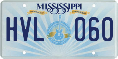 MS license plate HVL060