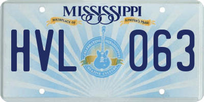 MS license plate HVL063