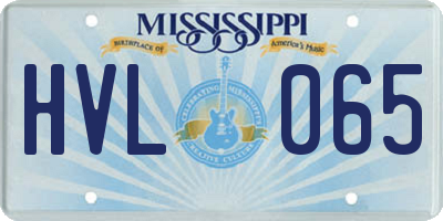 MS license plate HVL065