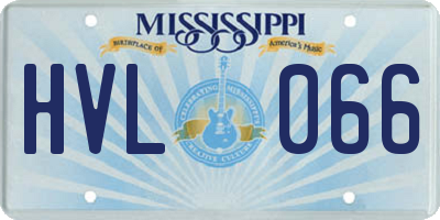 MS license plate HVL066