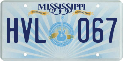 MS license plate HVL067