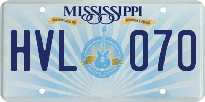 MS license plate HVL070
