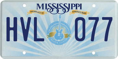 MS license plate HVL077