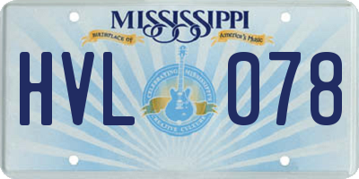 MS license plate HVL078