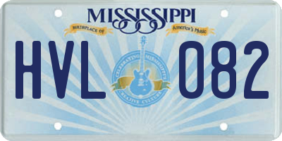 MS license plate HVL082
