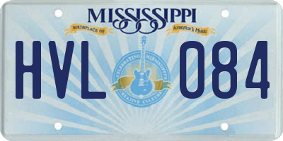 MS license plate HVL084