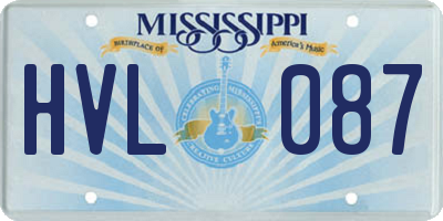 MS license plate HVL087