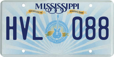 MS license plate HVL088