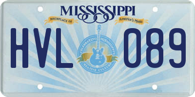 MS license plate HVL089