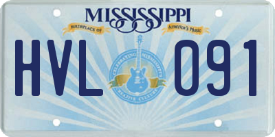 MS license plate HVL091