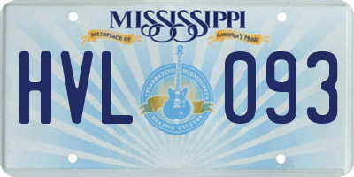MS license plate HVL093