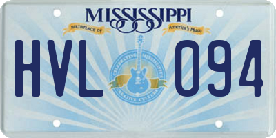 MS license plate HVL094