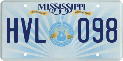 MS license plate HVL098
