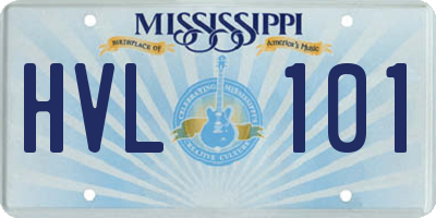 MS license plate HVL101
