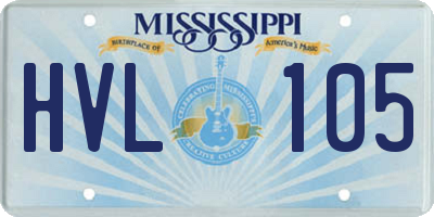 MS license plate HVL105