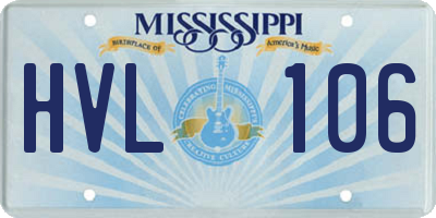 MS license plate HVL106