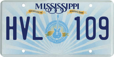 MS license plate HVL109