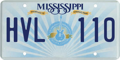 MS license plate HVL110