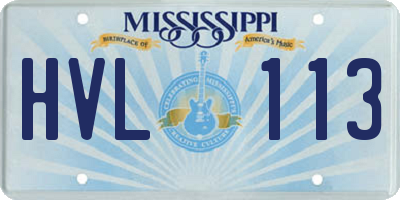 MS license plate HVL113