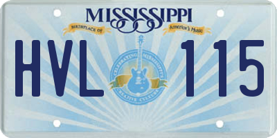 MS license plate HVL115