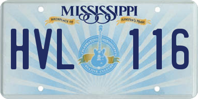 MS license plate HVL116
