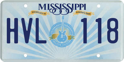 MS license plate HVL118