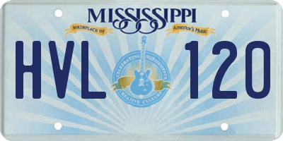 MS license plate HVL120