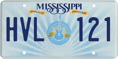 MS license plate HVL121