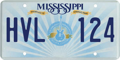 MS license plate HVL124