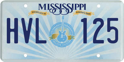 MS license plate HVL125