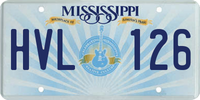 MS license plate HVL126