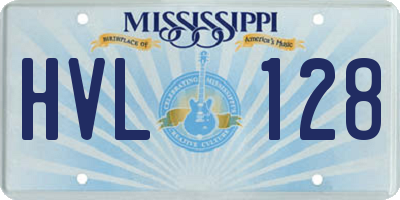 MS license plate HVL128